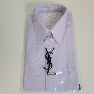 VTG YSL Yves Saint Laurent Menswear LS Dress Shirt Lavender Purple Sz 15 1/2 NIP